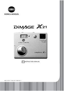 Minolta Dimage X 21 manual. Camera Instructions.